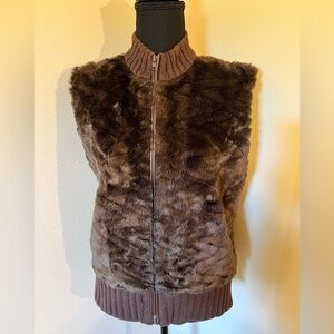 derek heart Faux Fur Front Zip Vest